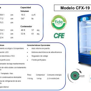 REFRIGERADOR VERTICAL CFX-19