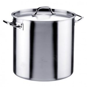 OLLA DE ACERO INOXIDABLE 17 LITROS CON TAPA (29 cm x28.5 cm)