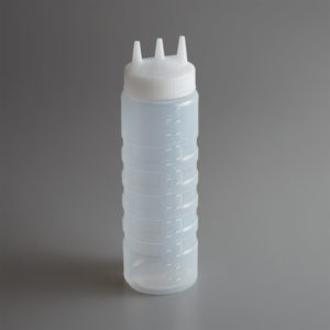 RECIPIENTE PARA ADEREZO TRANSPARENTE TRES SALIDAS 24OZ