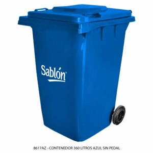 Contenedor 360L Azul, con Agarraderas y Ruedas