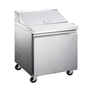 Mesa Acero Inoxidable Refrigeradas ME-1P-SS-01 Para Ensaladas 1 Puerta de Frente 6 Pies Frente 70 x Fondo 75 x Alto 106