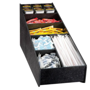 ORGANIZADOR PARA CONDIMENTOS DE PLASTICO 6 COMPARTIMENTOS NEGRO MEDIDAS: 7.25 X 24.7 PG MARCA VOLLRATH
