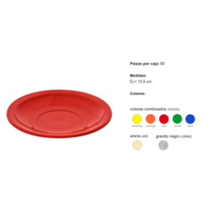 Plato Terno polipropileno  13.5 cm (80 Piezas por Caja) TP