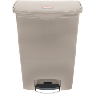 CONTENEDOR RECTANGULAR CON PEDAL SLIM JIM RUBBERMAID 24 GAL DE 22 1/2 X 14 X 32 1/2 PG BEIGE