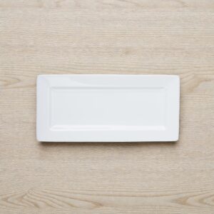 PLATO RECTANGULAR DE 27.94 X 12.7 CM PORCELANA MARCA WORLD (12 PIEZAS POR CAJA)