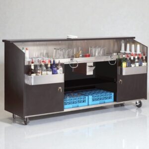 Bar portatil de alta resistencia de 96 x 24 x 47 pg con superficie de trabajo de acero inoxidable R-8-B Advance Tabco
