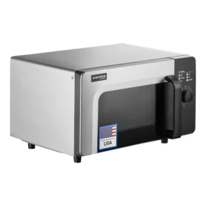 Horno de Microondas Amana 0.8 Pies RMS10DSA de Acero Inoxidable Comercial con Teclado Digital - 120V, 1000W, Menos de 50 usos diarios