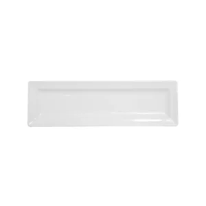 Plato Rectangular de 40.5 x 14 cms Blanco Brillante SL-22 Marca World (12 PIEZAS POR CAJA)