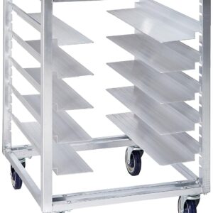 CARRO PARA TRANSPORTE DE 10 CHAROLAS DE SERVICIO TRAPEZOIDALES 14 x 18 PG ALUMINIO