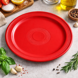 Plato Trinche 25.4 cm Capri Rojo Fruta Ceramica (Caja con 12 piezas)