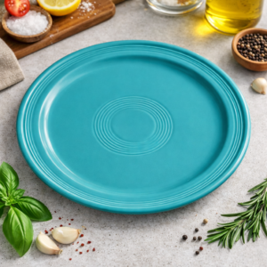 Plato Trinche 25.4 cm Capri Azul Turquesa Ceramica (Caja con 12 piezas)