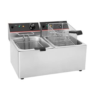 FREIDORA ELECTRICA DOBLE 20 lb (10 LTS) 110V, 3300W MEDIDAS: 25 x 16 3/4 x 11 1/2 PG F20E MARCA GALAXY (USO LIGERO)