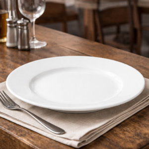 PLATO POSTRE DE 18 CM MARCA WORLD BLANCO BRILLANTE (CAJA CON 36 PIEZAS)