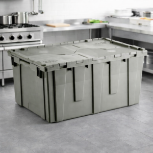 CAJA DE ALMACENAMIENTO PARA CHAFER DE TAPA ADJUNTA Y APILABLE 26 7/8 X 16 7/8 X 12 1/8 PG (68 X 42 X 30 CM) COLOR GRIS CHOICE