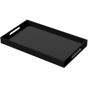 CHAROLA PARA ROOM SERVICE 16 X 7 PG (40 x 17.9 CM) MELAMINA NEGRO CON AGARRADERAS