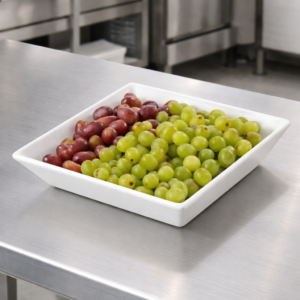Tazon Cuadrado para Ensaladas 3.2 Qt (3.02 lts) de Aluminio Recubierto de Resina Blanca Medida: 29.2 x 29.2 x 8.8 Cm Modelo Bugambilia BSD14WW Marca GET