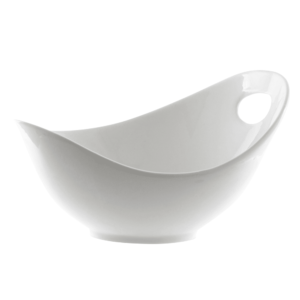 Plato Ovalado Hondo Curvo de 34 oz WTR-10FBWL Horificio Blanco Brillante Marca Strawberry Street (Caja con 12 piezas)