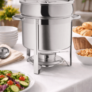 CHAFER REDONDO PARA CALDOS 7 QT (6.6 LTS) DETALLES CROMADOS CHOICE