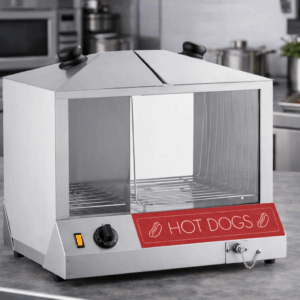MAQUINA DE VAPOR PARA 200 HOT DOGS HDS-200, TERMOSTATO 85 a 175 F, 120V, 1300W , MEDIDAS: 18 1/2 pg X 14 X  20 pg