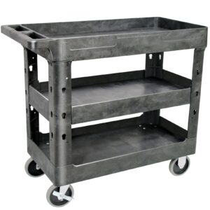 CARRO DE SERVICIO DE 3 ENTREPANOS 400 LB USO RUDO 34 1/2 X 16 1/2 X 32 1/2 PG PLASTICO CHOICE