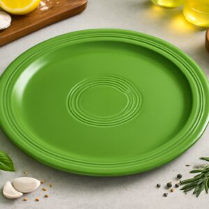 Plato Trinche 25.4 cm Capri Verde Bambu Ceramica (Caja con 12 piezas)