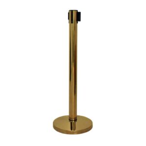 POSTE COLOR ORO CON CINTA RETRACTIL PARA GUIA PERSONAS 36 X 78 PG (PRECIO POR 2 PIEZAS)