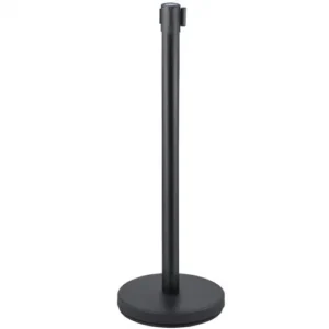 POSTE NEGRO CON CINTA RETRACTIL PARA GUIA PERSONAS 36 X 78 PG (PRECIO POR 2 PIEZAS)