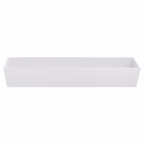 Tazon Rectangular para Ensaladas 10.6 qt (9.96 lts) de Aluminio Recubierto de Resina Blanca Medida: 50.8 x 25.4 x 10.16 Cm Modelo Bugambilia COMP15WW Marca GET