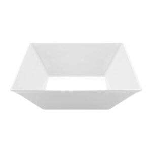 Tazon Cuadrado para Ensaladas 5.5 Qt (5.17 lts) de Aluminio Recubierto de Resina Blanca Medida: 36 x 36 x 10.1 Cm Modelo Bugambilia BSD15WW Marca GET