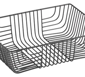 CANASTILLA RECTANGULAR DE METAL 12 X 9 PG (30 X 23 CM) ALAMBRE COLOR NEGRO ACOPA