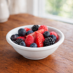 PLATO FRUTERO CAPACIDAD DE 148ml (5 oz.) 12.38 CM MARCA ECOR BLANCO BRILLANTE (CAJA CON 36 PIEZAS)
