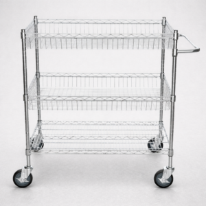 CARRO DE SERVICIO DE ACERO CROMADO 61 X 91 X 99 cms MODELO BSCRT2436