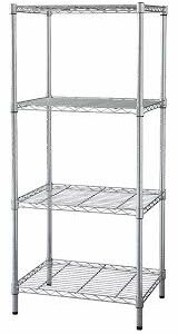 Estante de 24 x 42 Cromado con Postes de 96 pg de 4 entrepanos (60 X 106 X 243 cm)