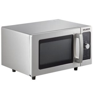 Horno de Microondas Solwave 0.9 Pies de Acero Inoxidable Comercial con Perilla - 120V, 1000W, Menos de 50 usos diarios